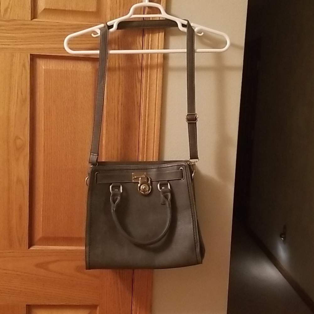 Authentic Michael Kors Gray Purse Bag with Lock